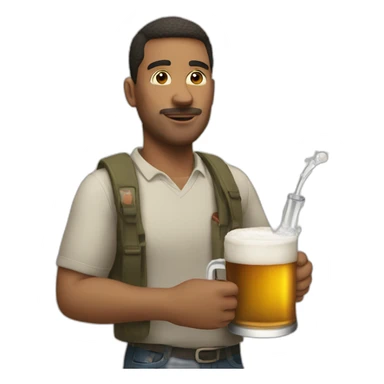 Man with a beer bong sticker