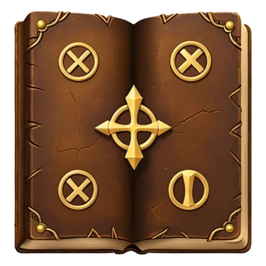 Spell Book – Old leather book glowing with runes sticker