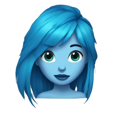 Chica con pelo azul y piercings muy mona sticker