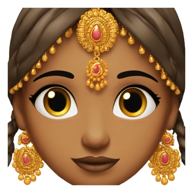 Indian women with bindi and jhunkhas and nice makeup sticker