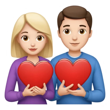 a couple hold heart books sticker