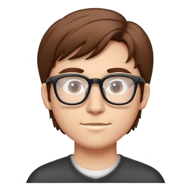 Computer nerd with brown hair and glasses sticker