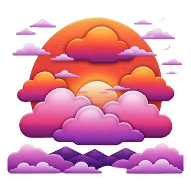 red cloudy sunset sticker