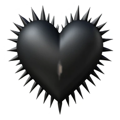 gothic black heart with organic black spikes sticker