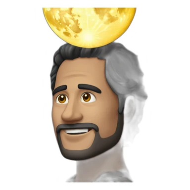 Hombre en la luna cerca del sol sticker