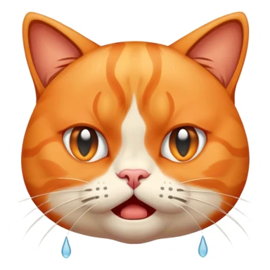 orange cat crying  sticker