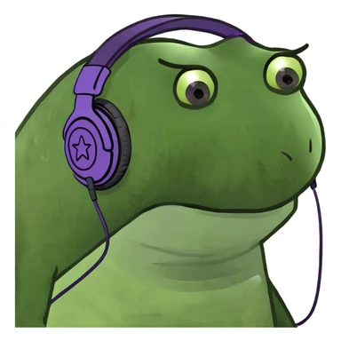 Purple Seastar with headphones sticker