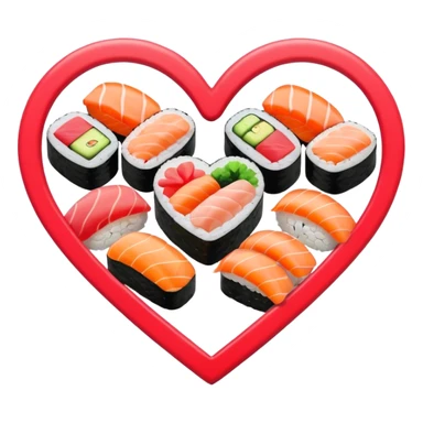 sushi heart sticker