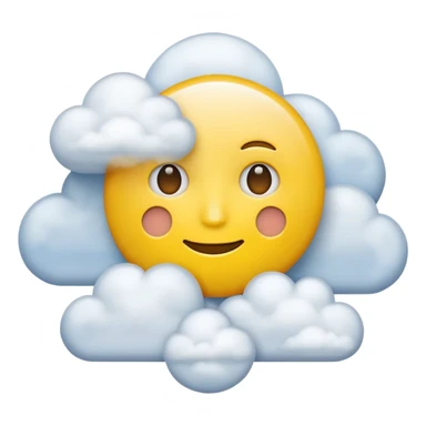 No mouth face in clouds a yellow circle sticker