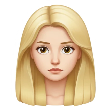 "- Nữ
- 25 tuổi
- Da trắng
- Tóc vàng dài
- Mặt nghiêm túc, mặt vuông" sticker