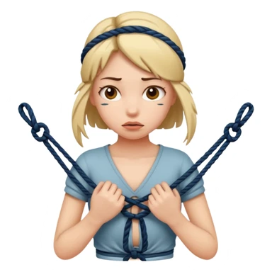 Bdsm girl emoji tied up sticker