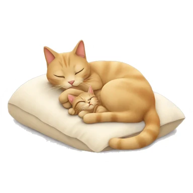 Beige cat sleeping with girl sticker