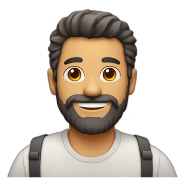 Hombre con barba feliz sticker