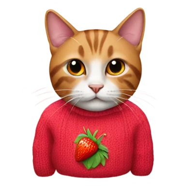 Cat wearing strawberry jumper  sticker