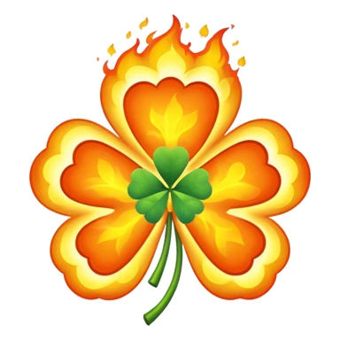 create a four leaf clover on fire sticker