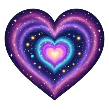Heart galaxy sticker