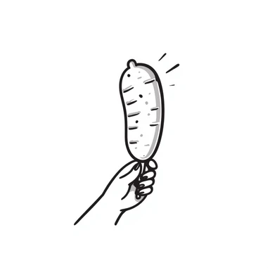 Korean corn dog, hand-drawn doodle style sticker