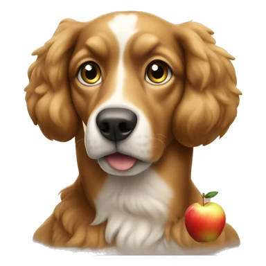 Isaac Newton as a Dog with an apple sticker