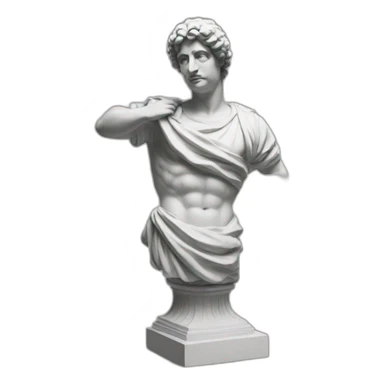 italian statue with question marks sticker