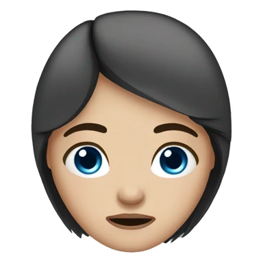 woman with dark brown straight hair and blue eyes crying sticker