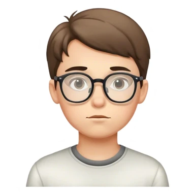 thoughtful boy with glasses sticker