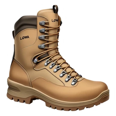 Lowa military tactical hiking boots in tan color sticker