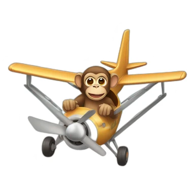 Monkey in an airplane  sticker