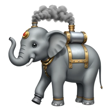 Steam Elephant full body  were a smoke is coming out of it  sticker