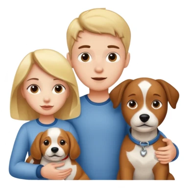 Girl and boy with a dog sticker