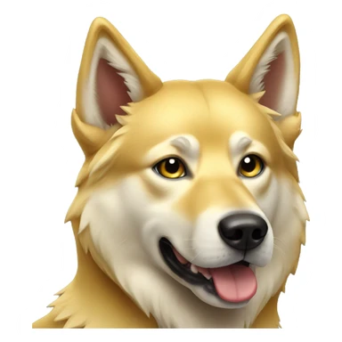 Golden wolf dog sticker