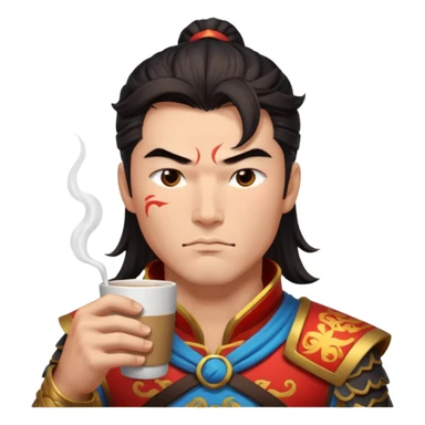 Lu bu squinting while drinking coffee  sticker