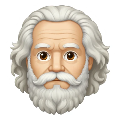 Karl Marx with white bushy beard and thick wavy hair, no glasses sticker
