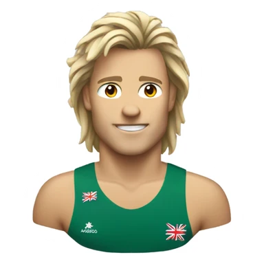 Australian Olympics athlete with a mullet hairstyle sticker