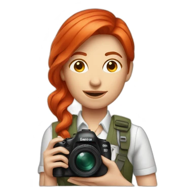 red hair woman photographer sticker