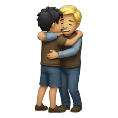 Two guys hugging sticker