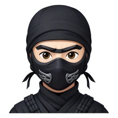 a ninja in black outfit with mask sticker