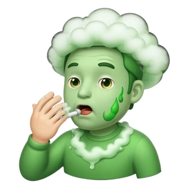 burping man with green smoke sticker