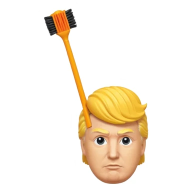 a toilet brush in the shape of donald trump sticker