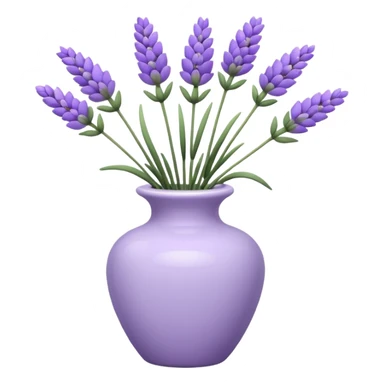 A small white vase holding one lavender flower. sticker