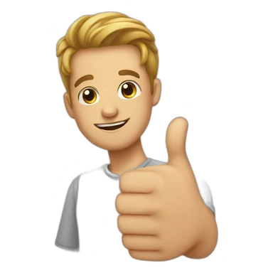 cute guy with thumbs up sticker