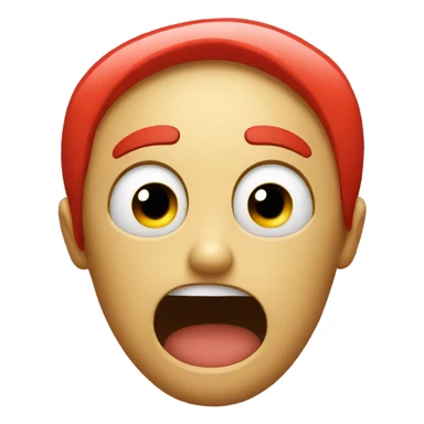 Red emoji crying and scream sticker