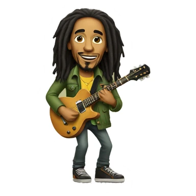 Bob marley with guitar sticker
