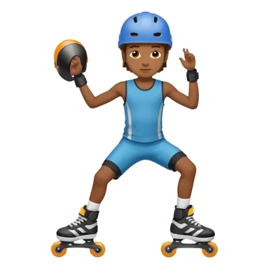 Roller blader black boy sticker