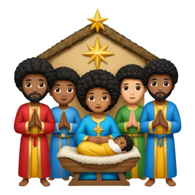 Afro nativity sticker
