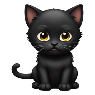 Angry black kitten  sticker