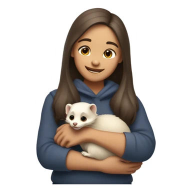 girl holding a ferret sticker