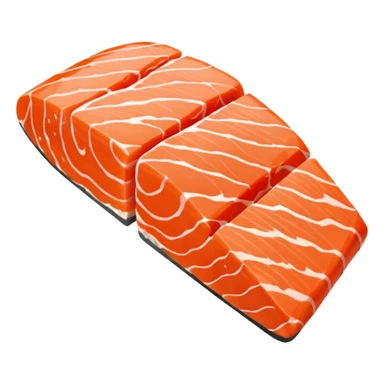 create a  half cut Slice of Salmon

Camera angle: slightly elevated top-down view with a gentle bird’s-eye perspective (about 15–20°), identical perspective and scaled do not add anything  on plate only the slice of salmon  sticker