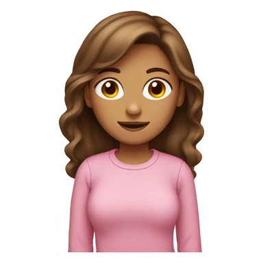 tan girl with brown hair and pink sweater  sticker