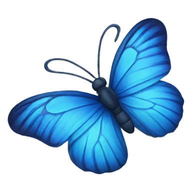 Butterfly blue plant sticker