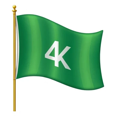 a green flag that’s says 4KT on it  sticker